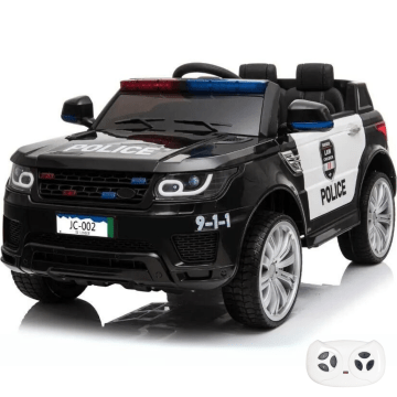 Kijana politie elektrische kinderauto Land Rover zwart